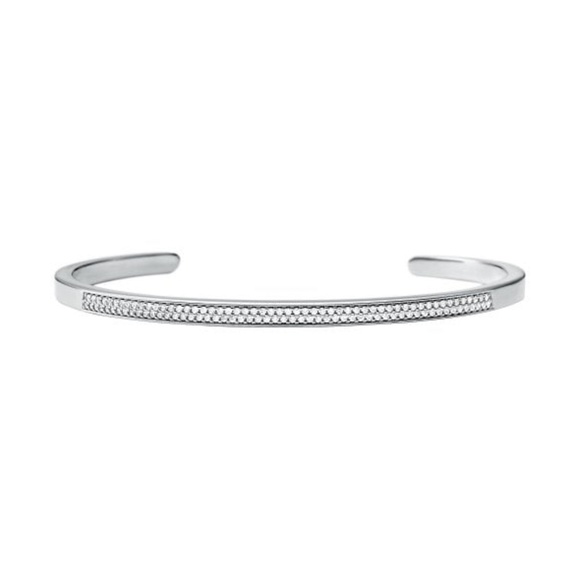 Michael Kors Women's Pavé Silver Nesting Bracelet Cuff - Picture 1 of 2